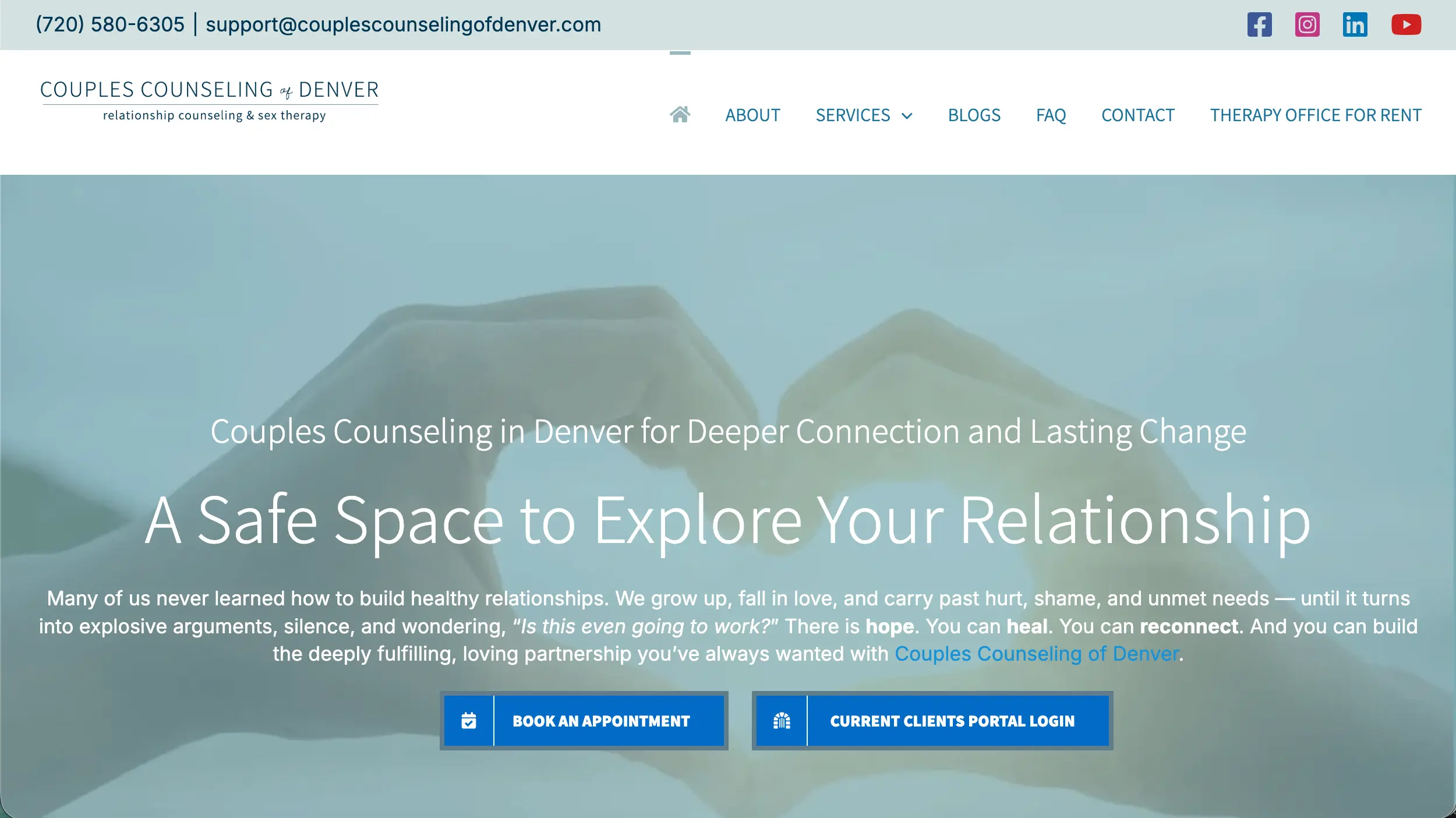 Couples Counseling of Denver website example