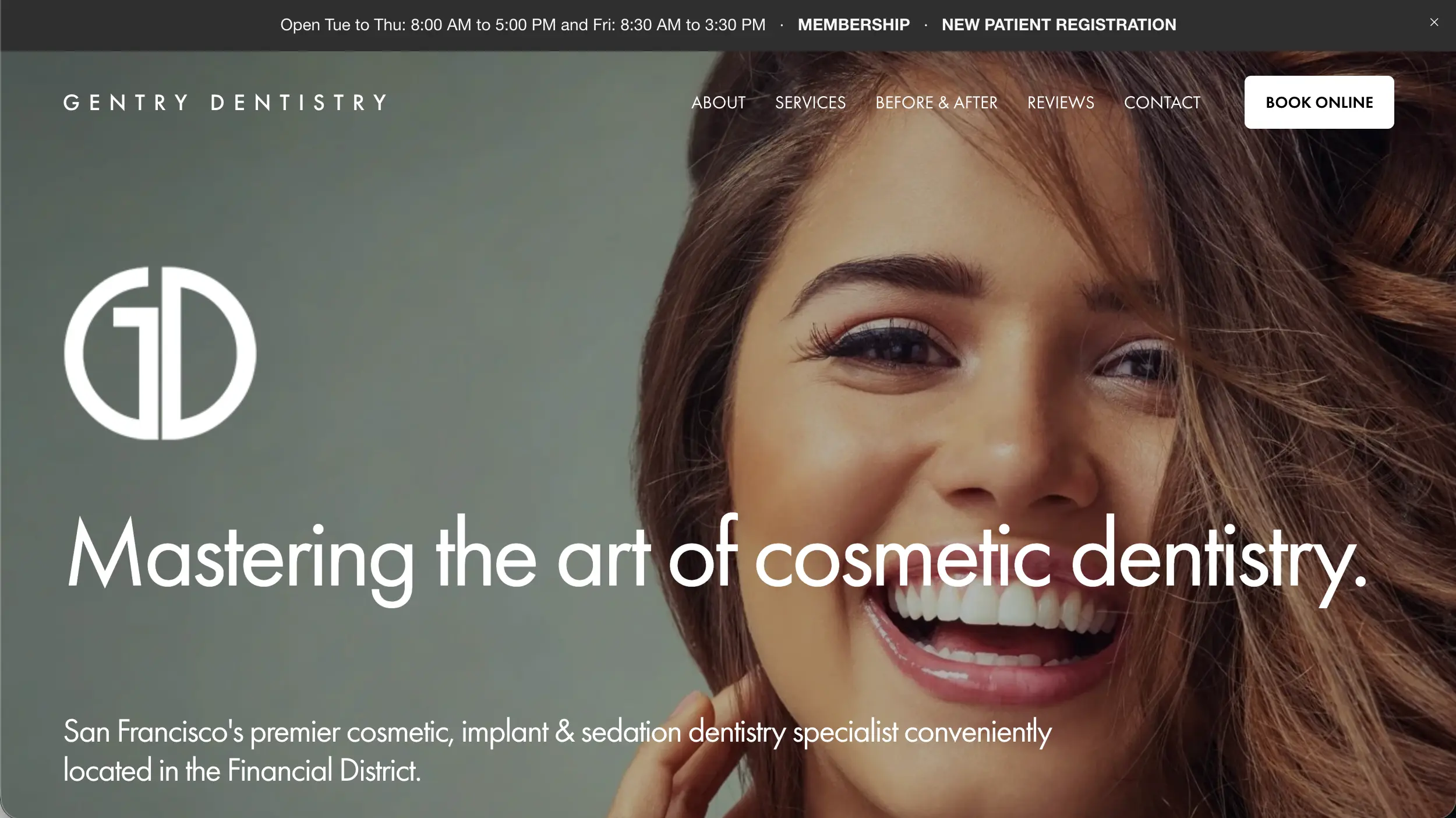 Gentry Dentistry website example