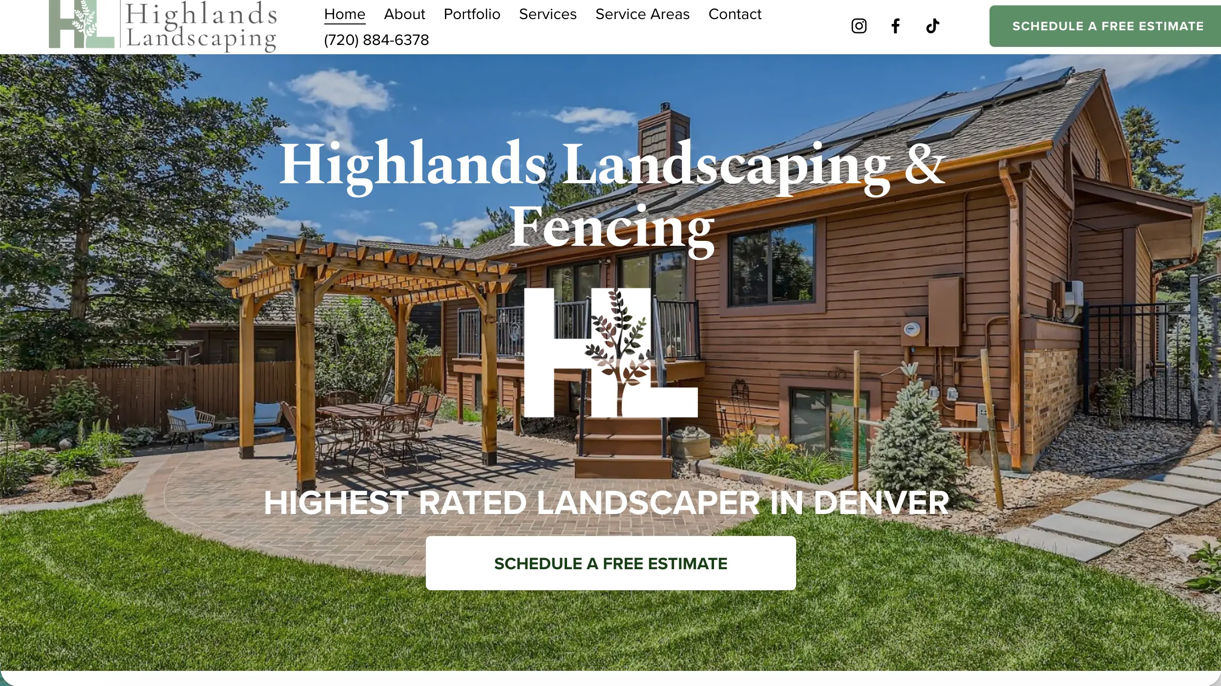 Highlands Landscaping and Fencing website homepage example