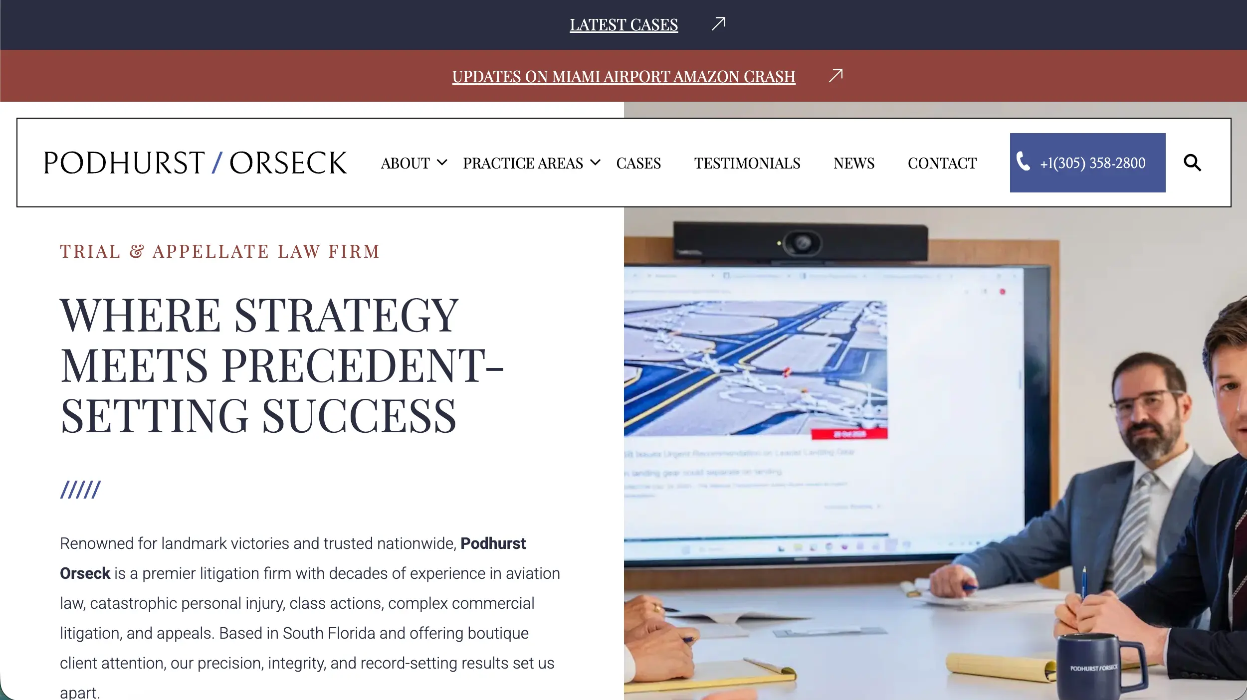 Podhurst Orseck law firm website example