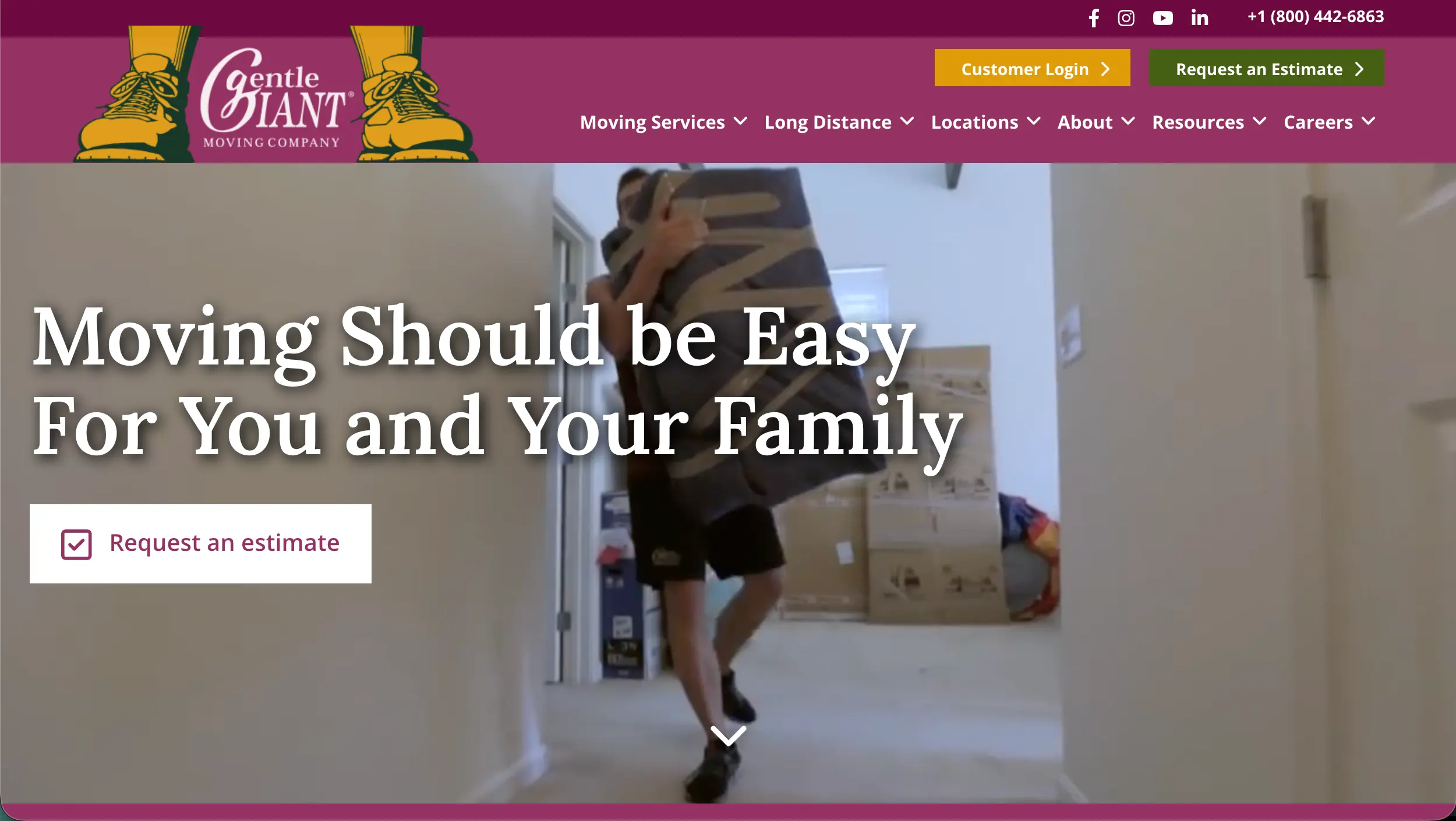 Gentle Giant Moving Company website example