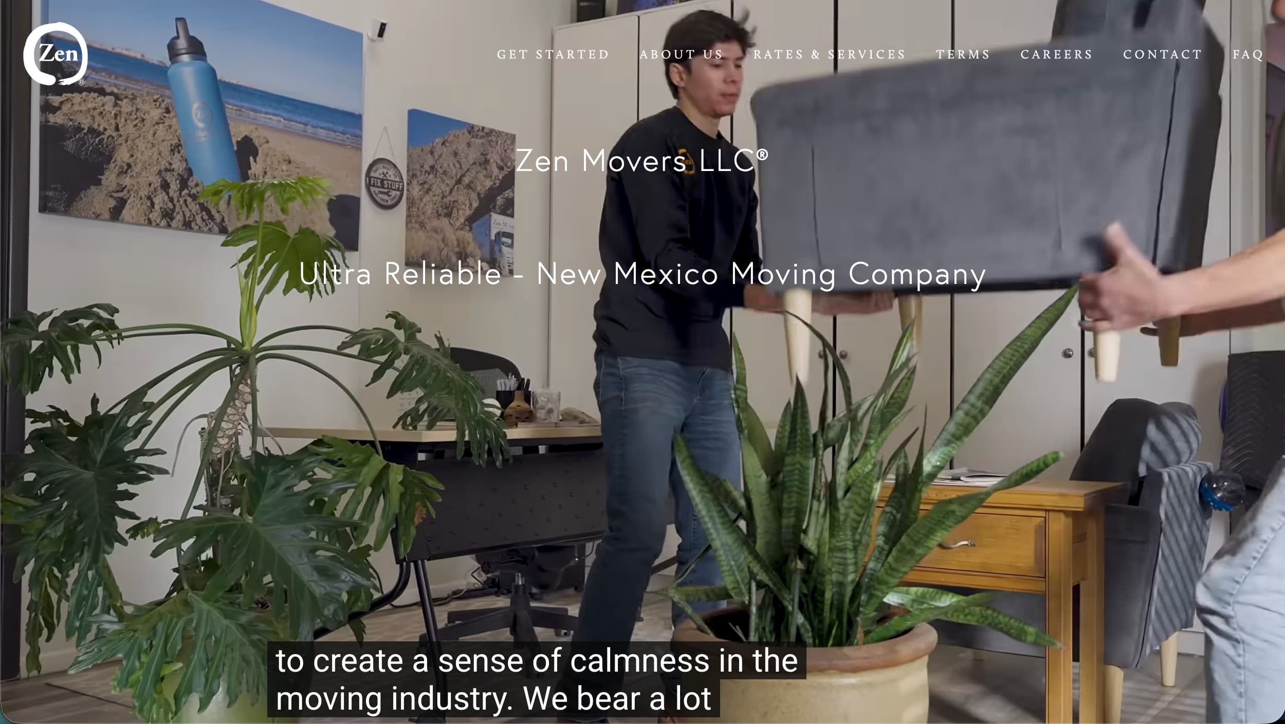 Zen Movers website example
