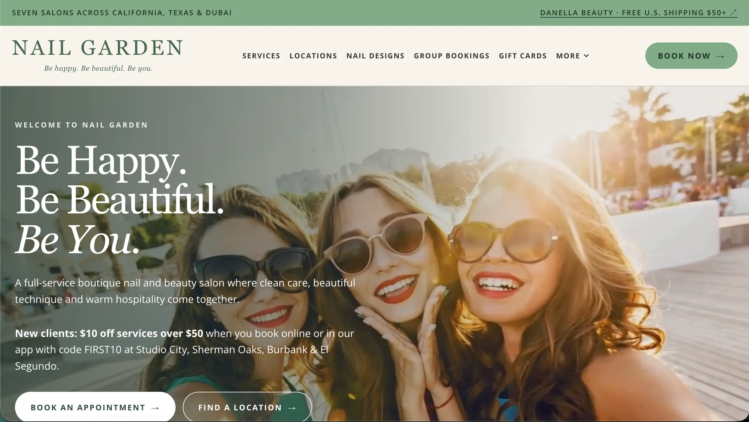 Nail Garden nail salon website example