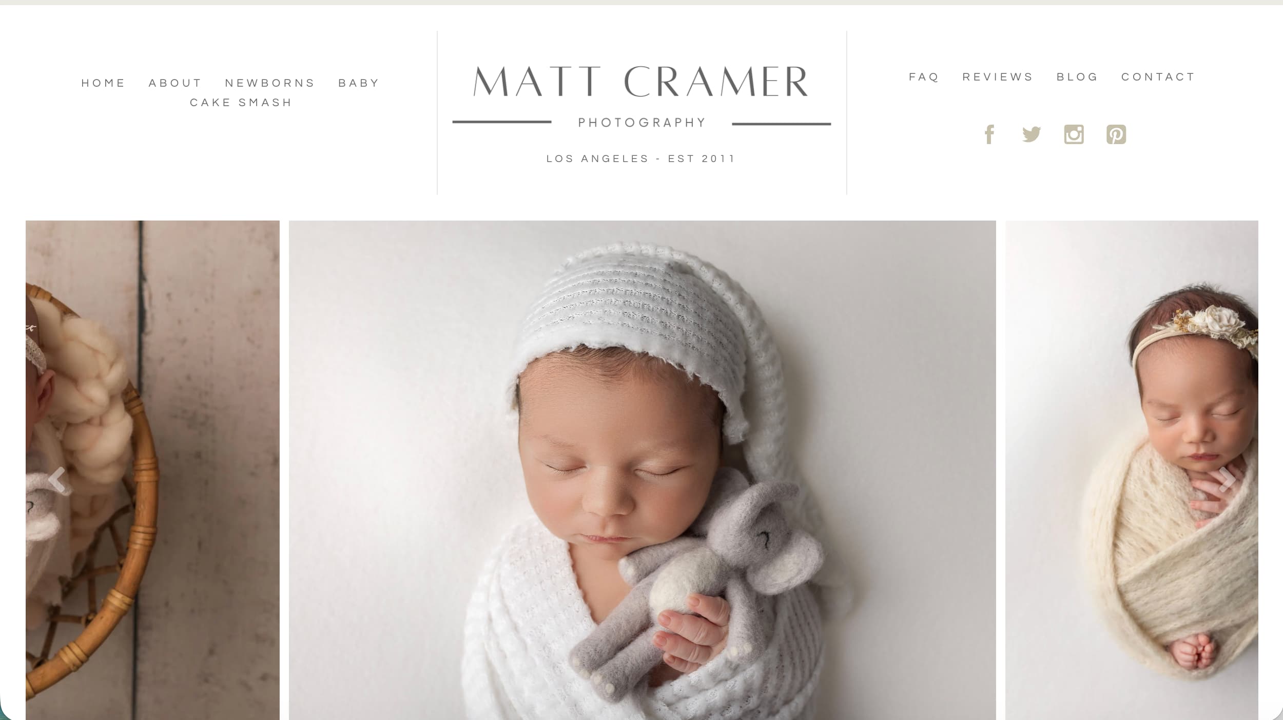 Matt Cramer Photography newborn photographer website example