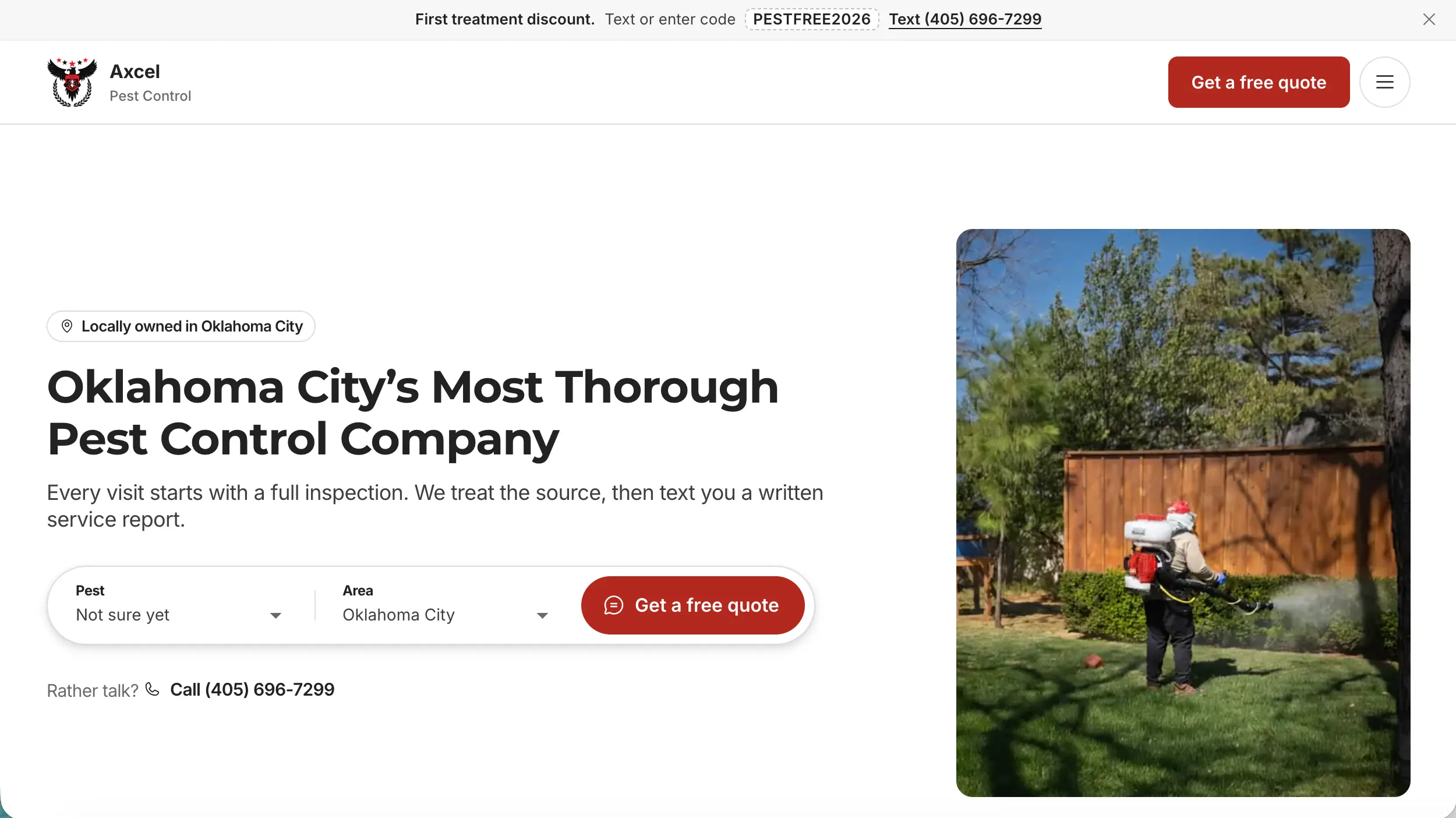 Axcel Pest Control website example